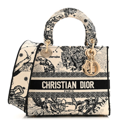 Christian Dior Canvas Embroidered Zodiac Toile De Jouy Medium Lady D-Lite Latte 1 of 15