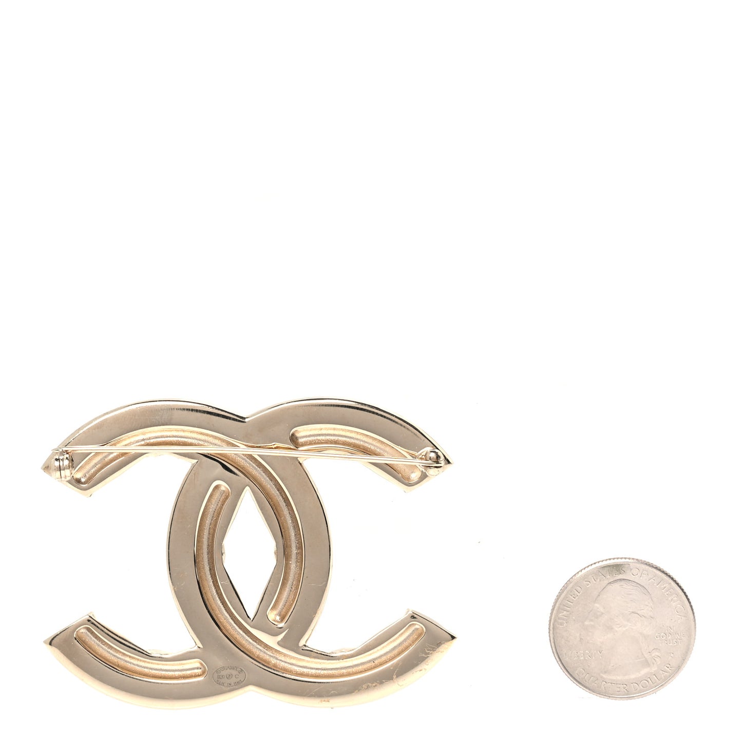 Baguette Crystal Quilted Vintage Allure CC Brooch Gold