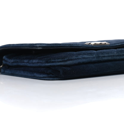 Chanel Velvet Quilted Boy Wallet On Chain WOC Navy 8 of 12