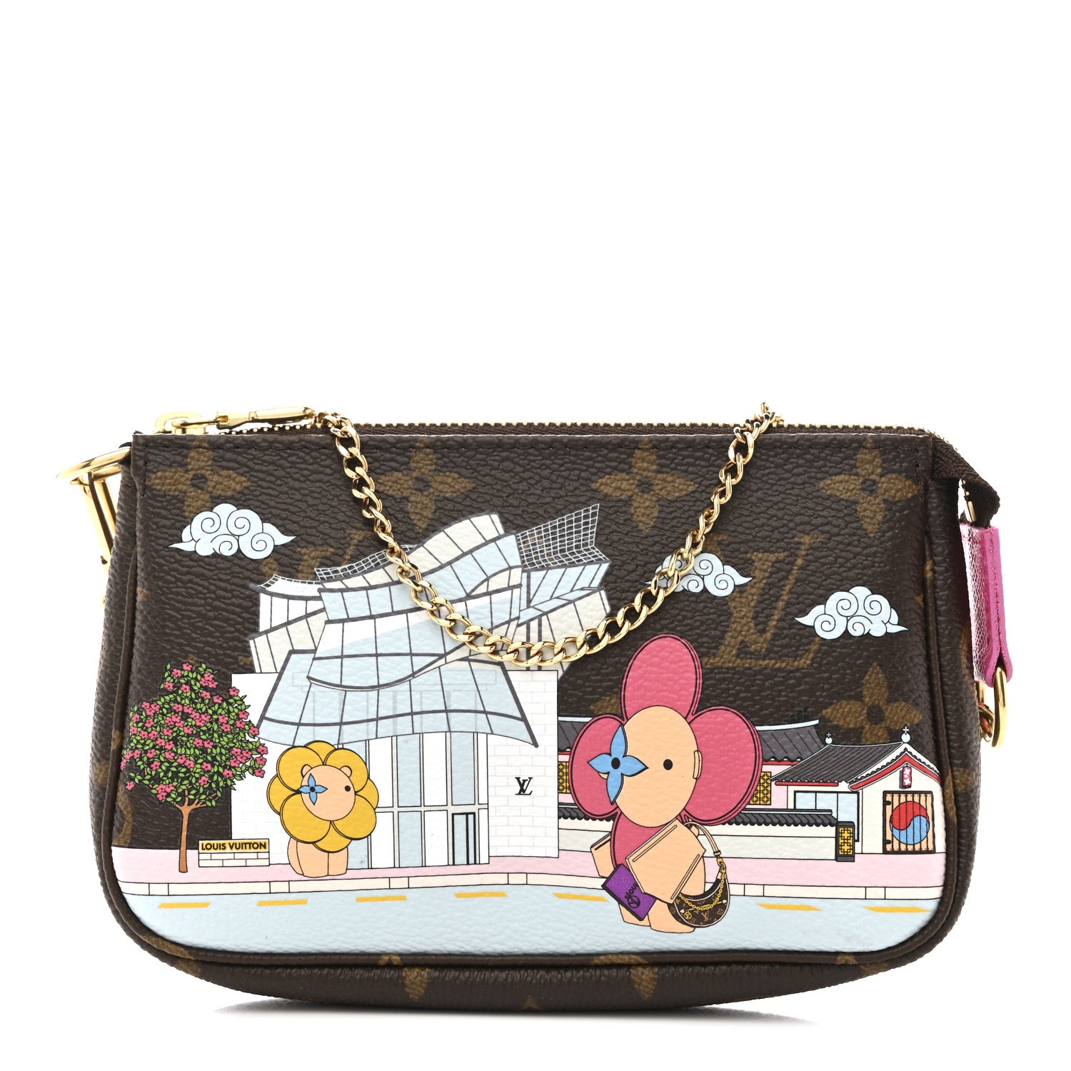 Louis Vuitton Monogram 2022 Christmas Animation Seoul Mini Pochette Accessories Fuchsia 1 of 11