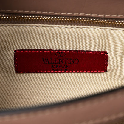 Valentino Garavani Vitello Rockstud Single Handle Flap Bag Beige 6 of 10