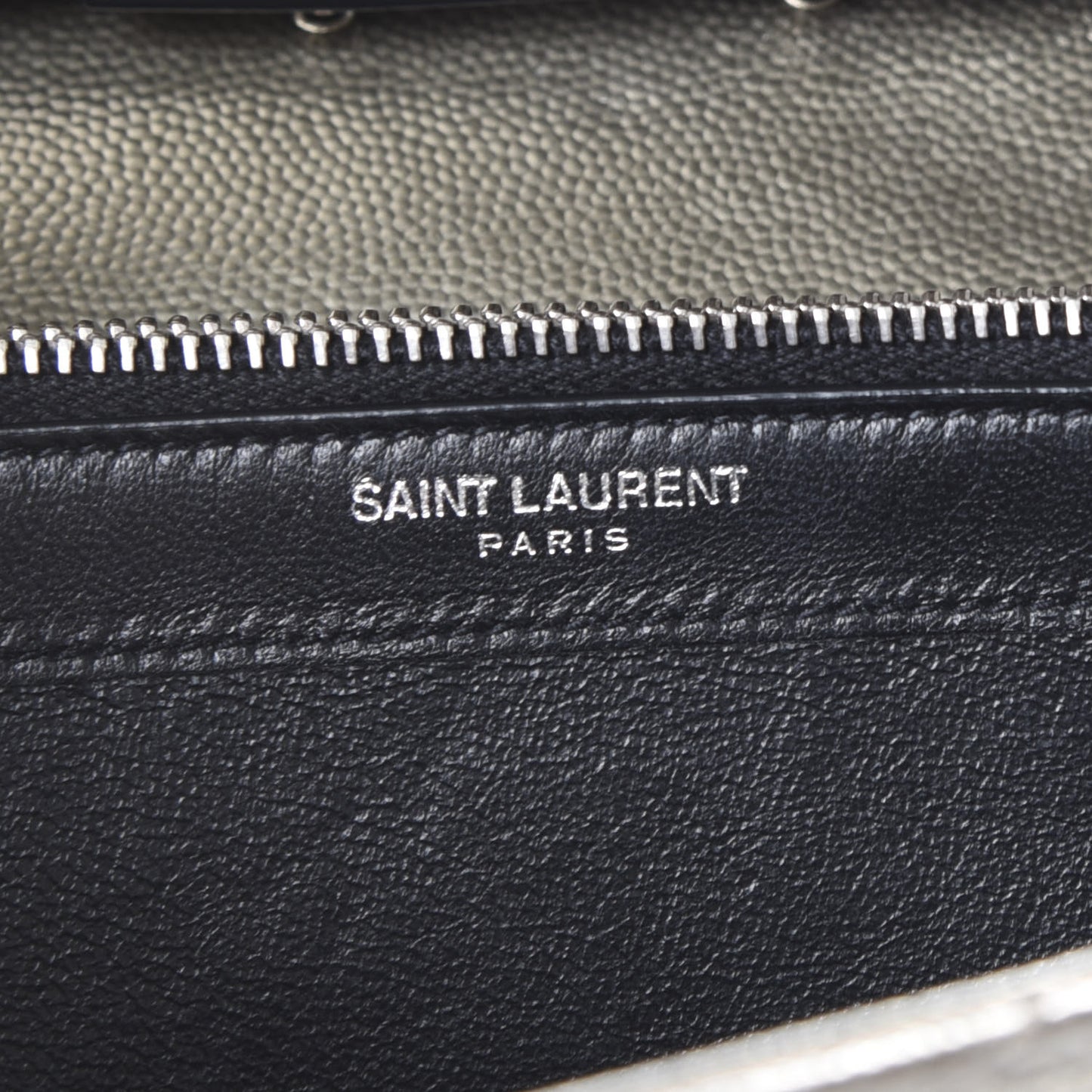 Metallic Grain De Poudre Matelasse Chevron Monogram Chain Wallet Piombo
