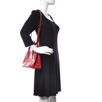 Prada Saffiano Vernice Small Galleria Double Zip Tote Rosso 2 of 17