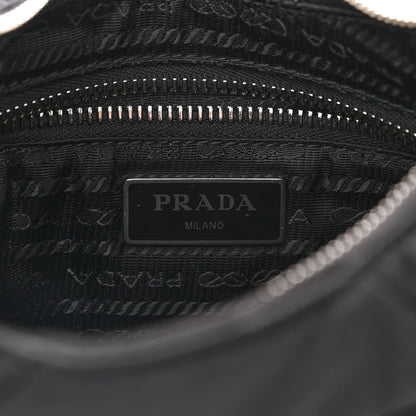 Prada Re-Nylon Triangle Padded Patchwork Shoulder Bag Black 6 of 12