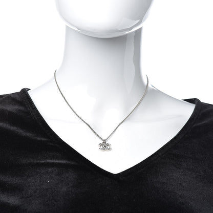 Chanel Crystal Timeless CC Necklace Silver 2 of 5