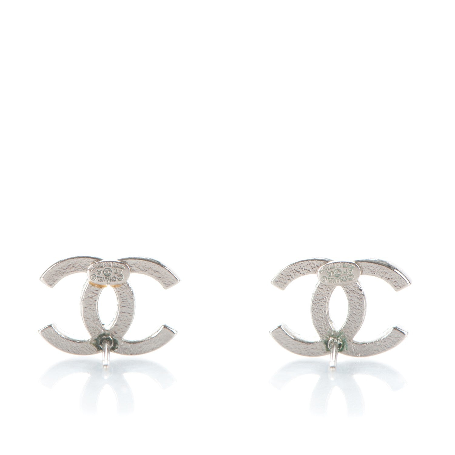 Chanel Crystal CC Earrings Silver 3 of 4