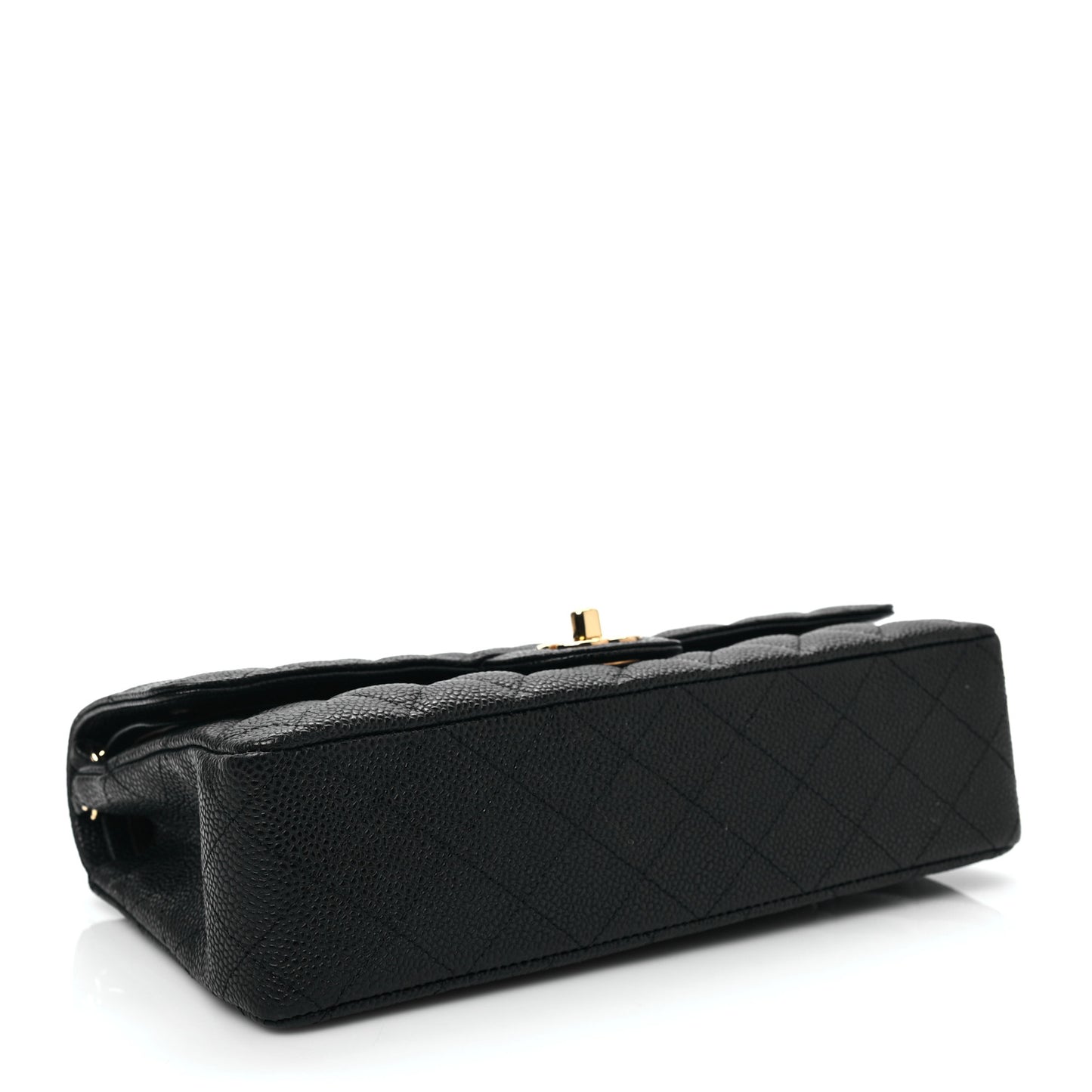 Caviar Quilted Medium Double Flap Black