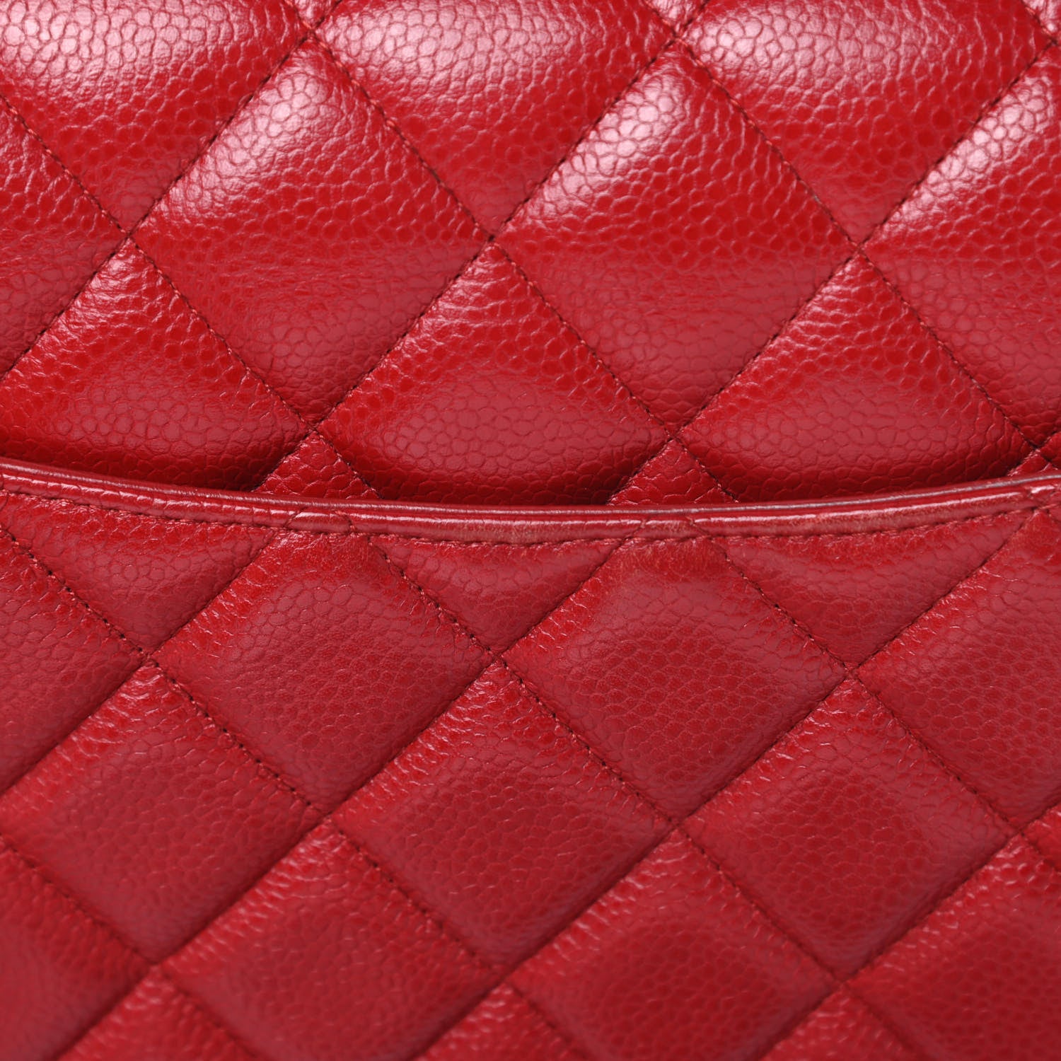 Chanel Caviar Quilted Jumbo Double Flap Dark Red 14 of 15