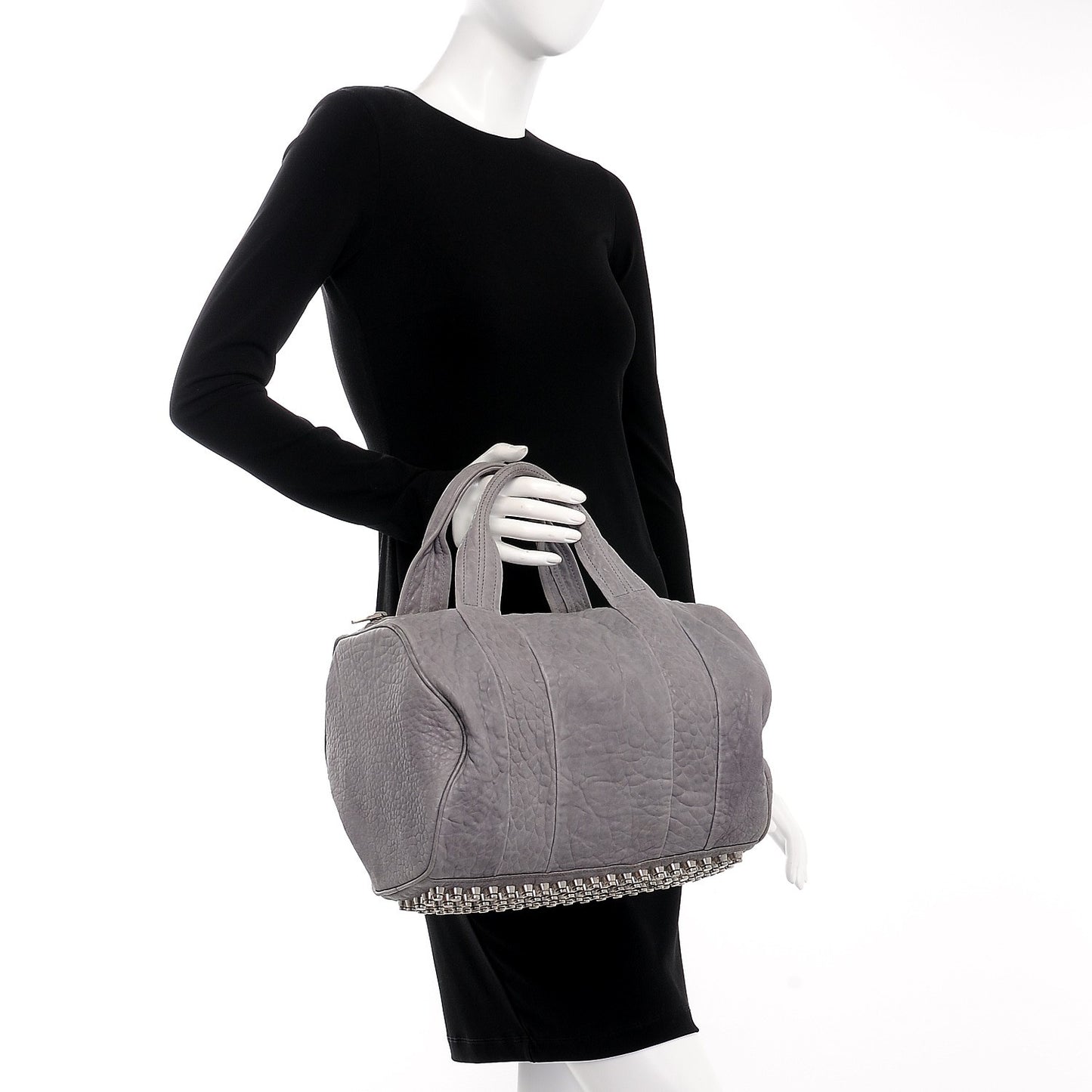 Pebbled Lambskin Rocco Duffel Grey