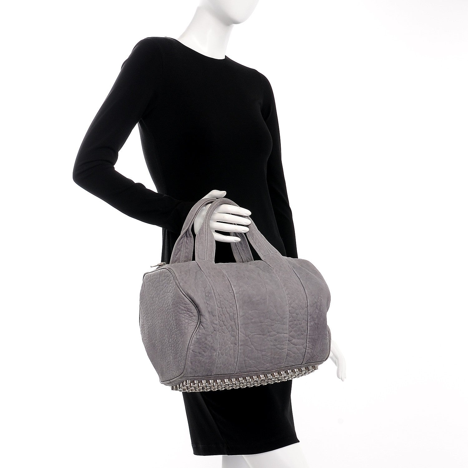 Alexander Wang Pebbled Lambskin Rocco Duffel Grey 2 of 11