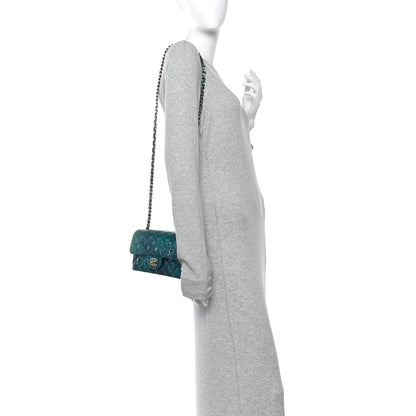 Chanel Shaded Patent Calfskin Quilted Mini Rectangular Flap Green Blue 2 of 11