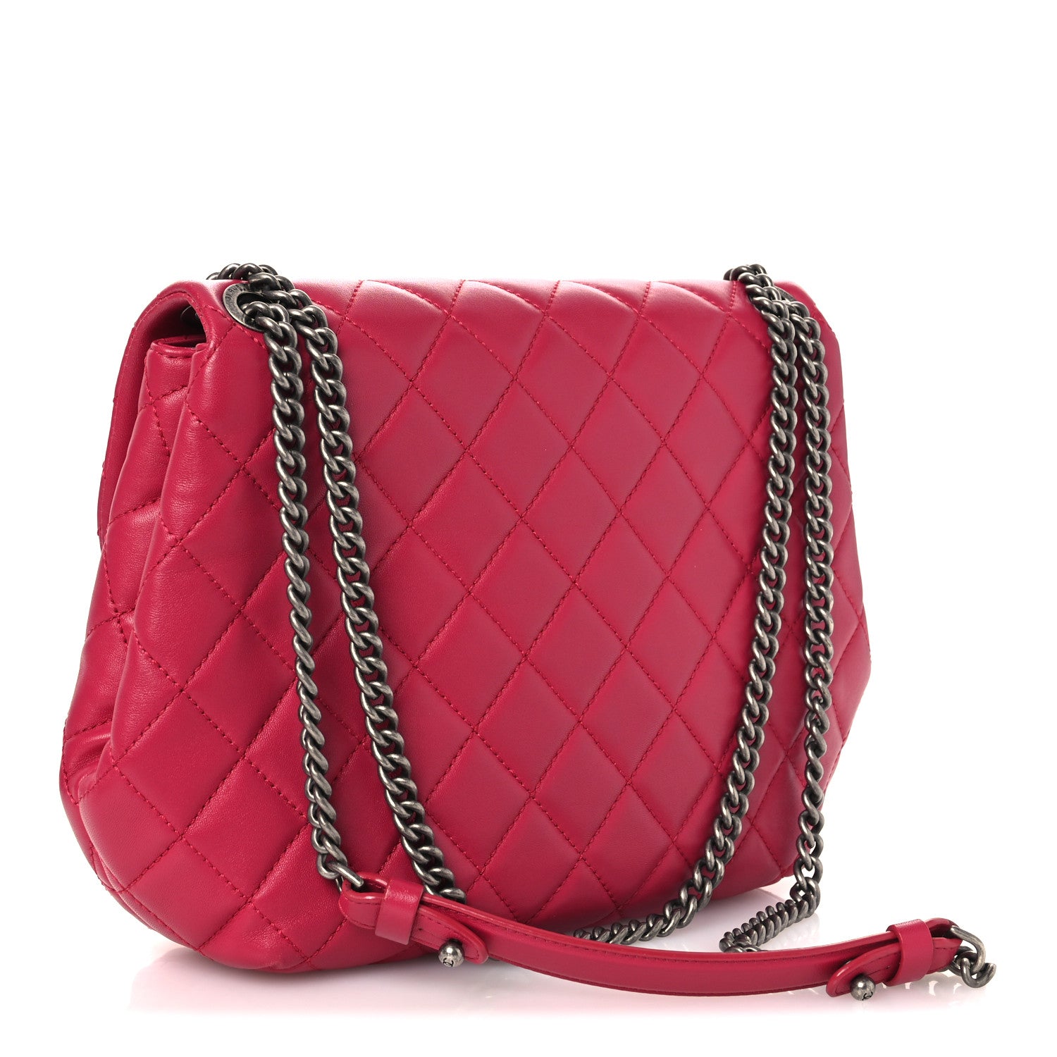 Chanel Lambskin Quilted Large Daily Supple Flap Dark Pink 3 of 15