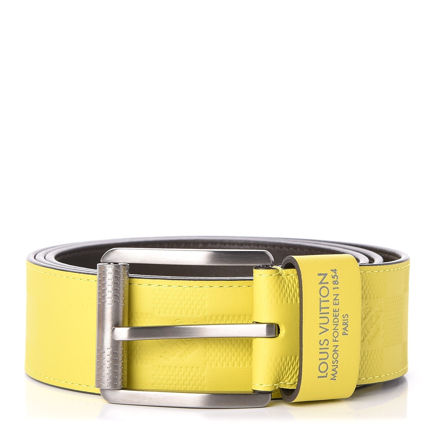 Louis Vuitton Damier Infini Calfskin 40mm Belt 100 40 Vert Acide 1 of 8