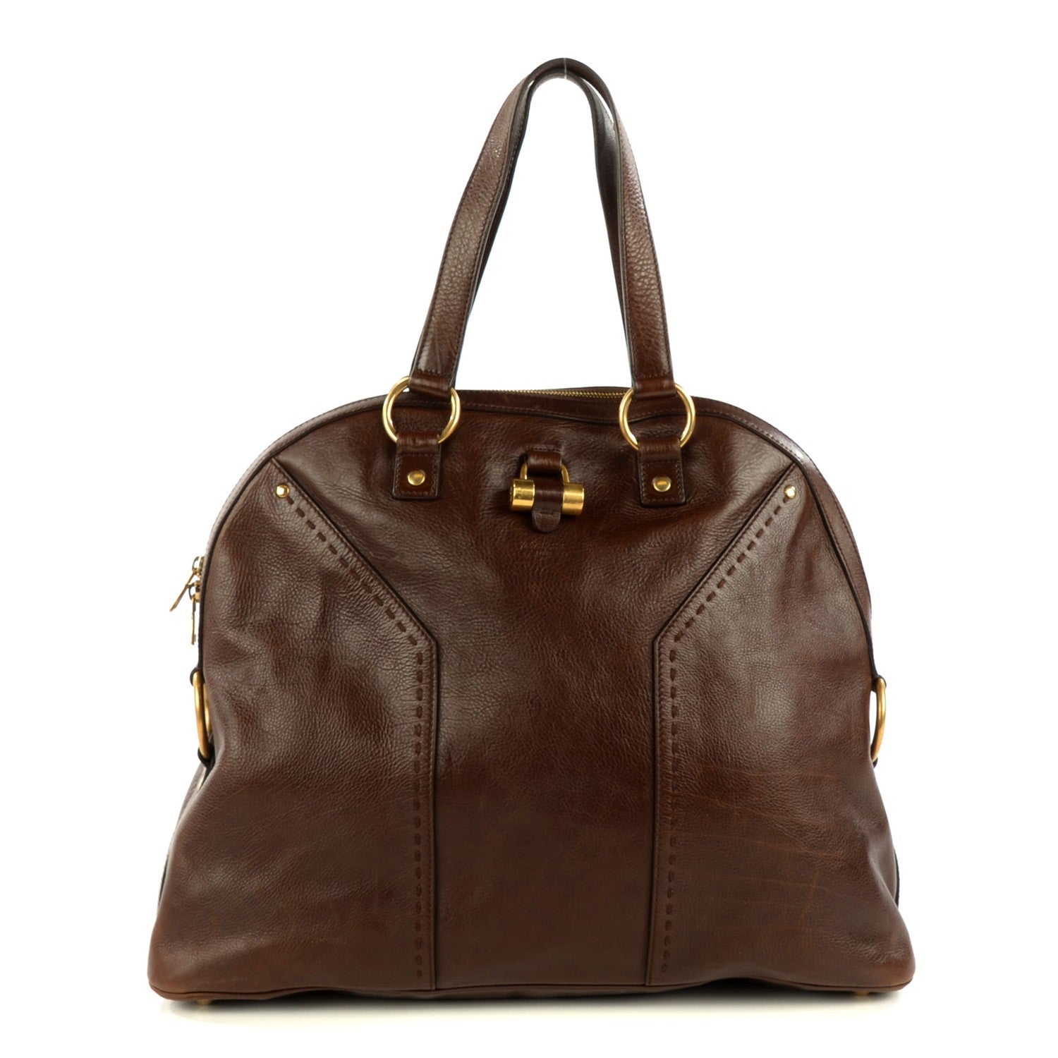 Saint Laurent Calfskin Oversized Muse Dark Brown 1 of 8