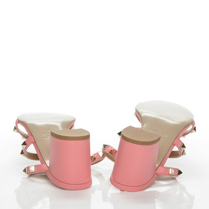 Valentino Garavani Calfskin Rockstud 60mm Caged Slide Sandals 35 Paradise Rose 5 of 7