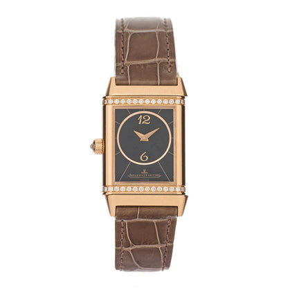 Jaeger-LeCoultre 18K Rose Gold Diamond 23mm Reverso Classic Duetto Manual Winding Watch Q2562402 1 of 7