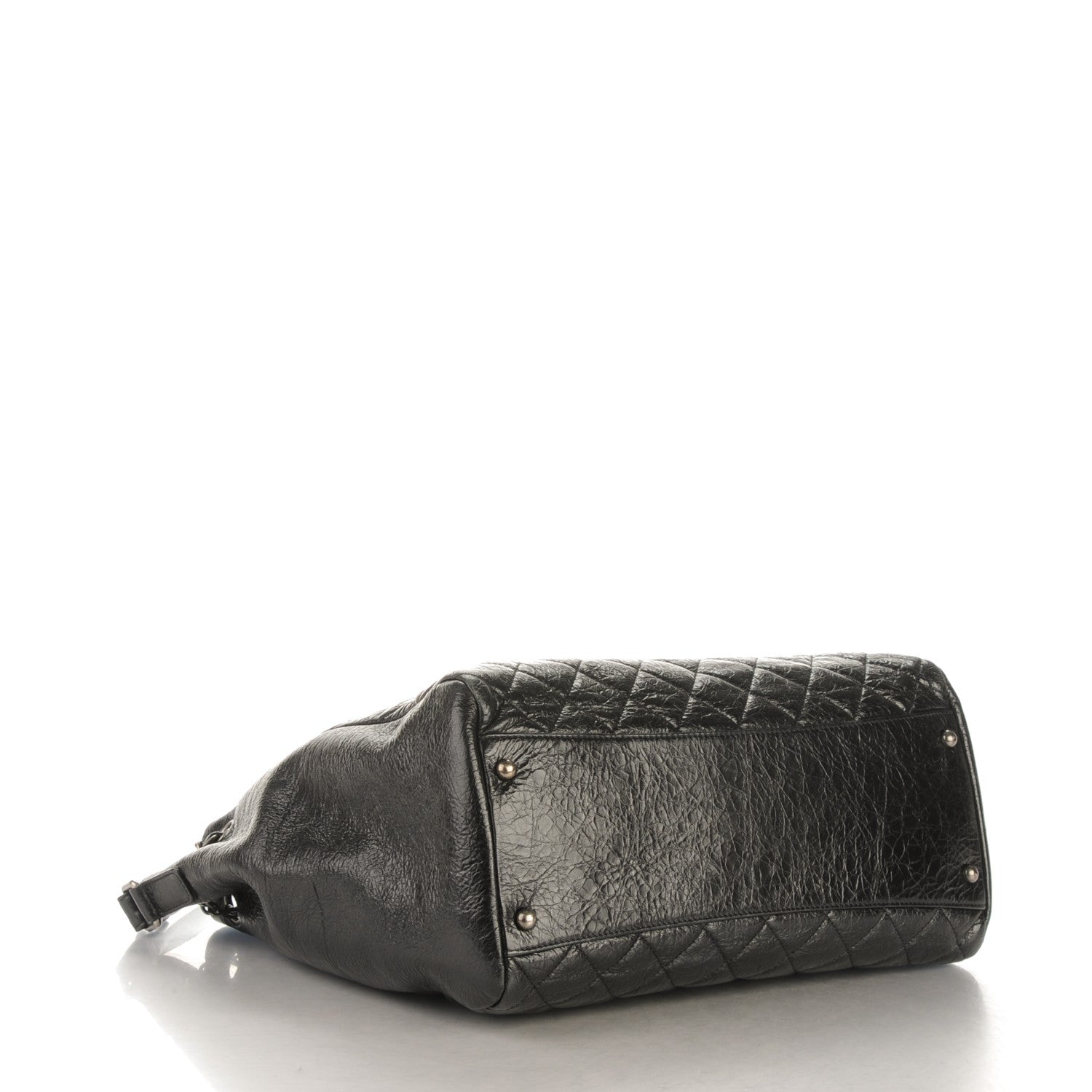 Chanel Glazed Calfskin Quilted Large Tote Black 4 of 8