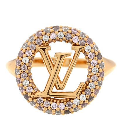 Louis Vuitton Metal Crystal Louise Tresor Ring M Gold 1 of 4