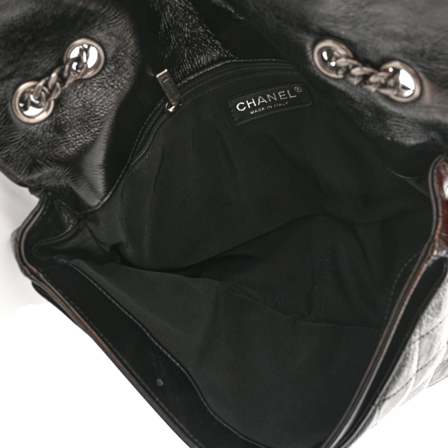 Chanel Shiny Goatskin Quilted Flap Black 5 of 10
