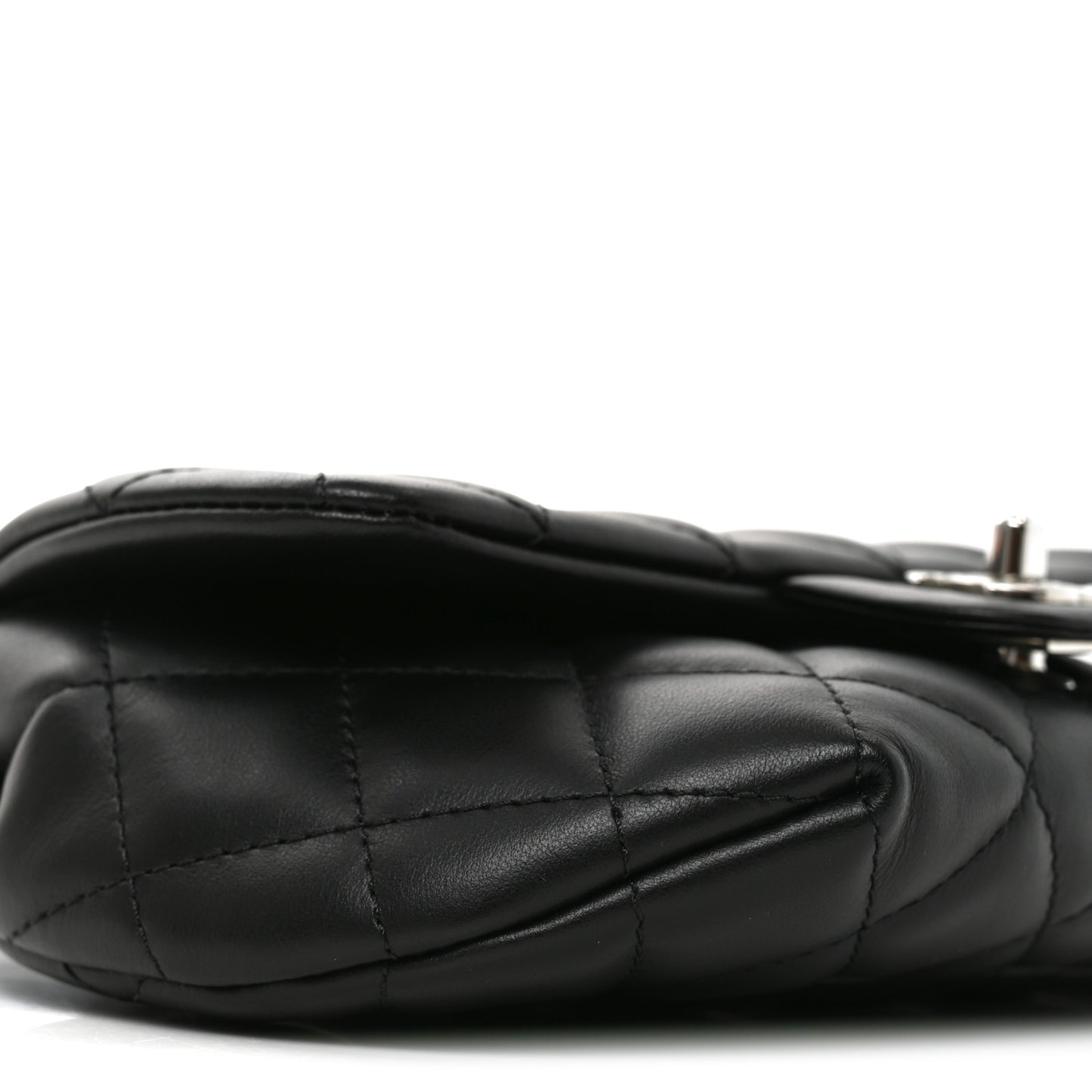 Calfskin Quilted CC Uniform Flap Belt Bag Black