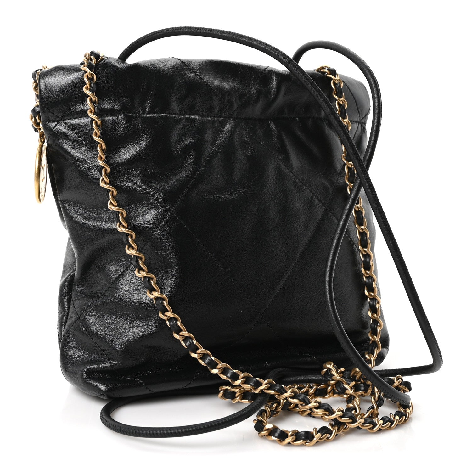Chanel Shiny Calfskin Quilted Mini Chanel 22 Black 3 of 10