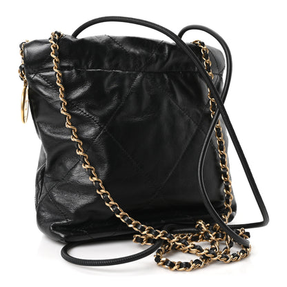 Chanel Shiny Calfskin Quilted Mini Chanel 22 Black 3 of 10
