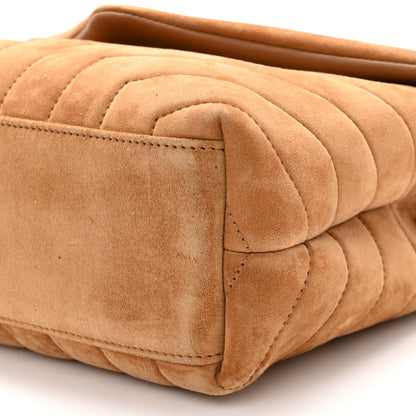 Saint Laurent Suede Calfskin Y Quilted Monogram Small Loulou Chain Satchel Cinnamon 10 of 10