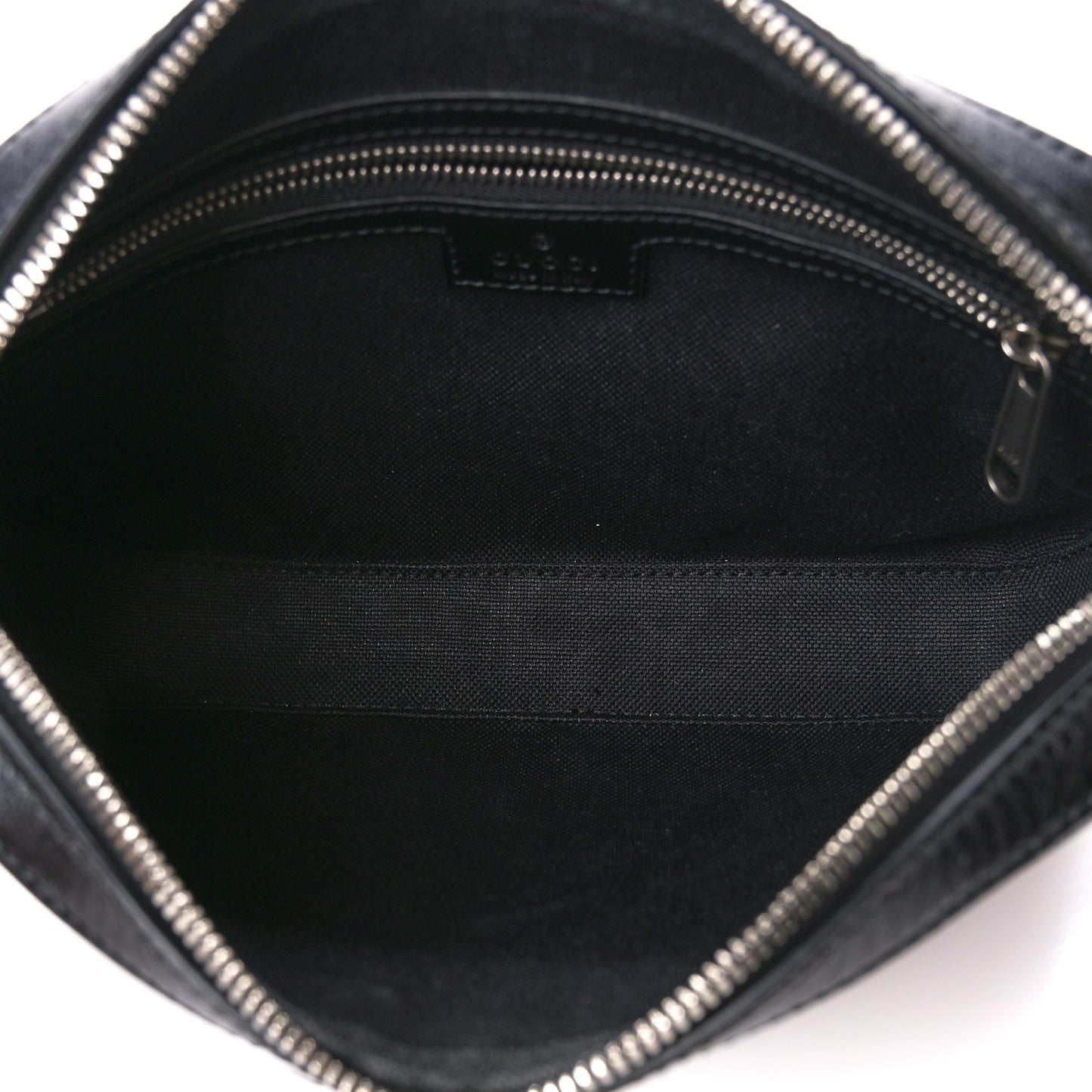 GG Supreme Monogram Azalea Calfskin Retro Interlocking G Wristlet Shoulder Bag Black