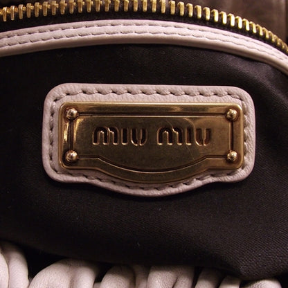 Miu Miu Leather Studded Hobo White 9 of 12