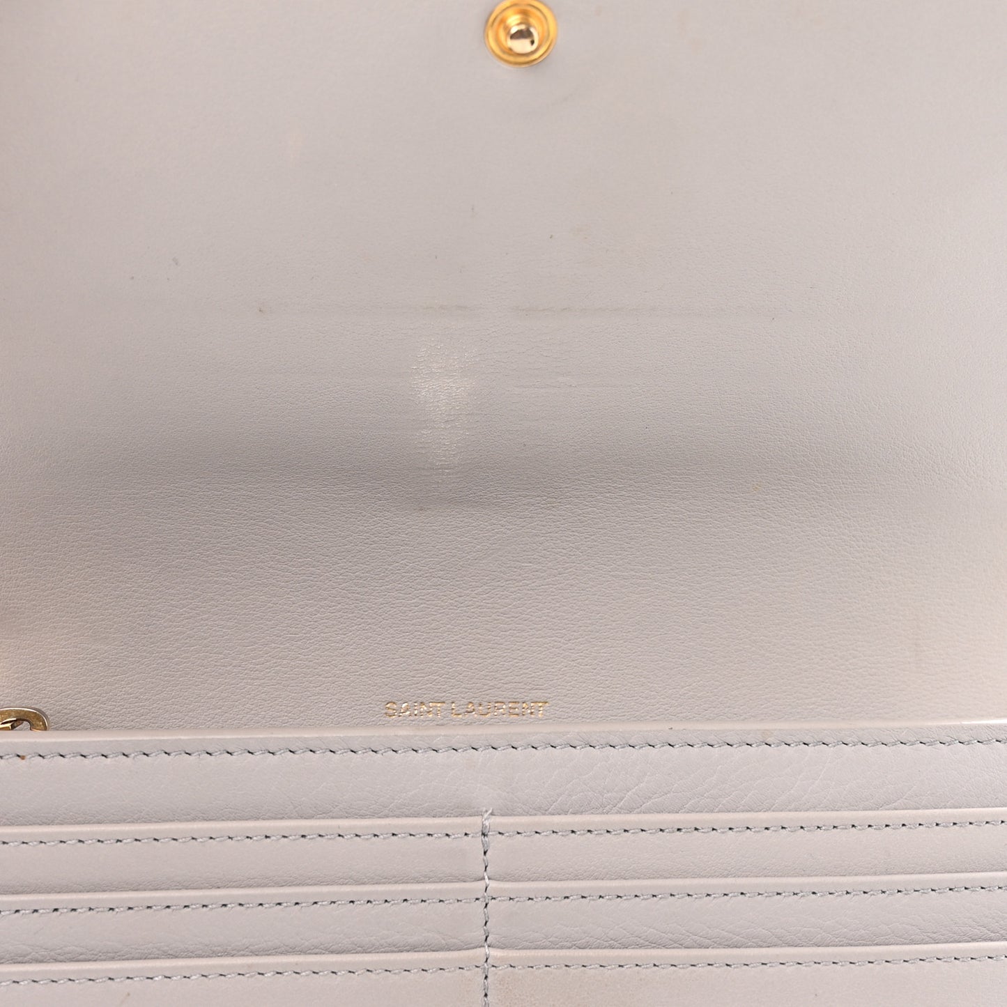 Calfskin Monogram Large Flap Wallet Grey