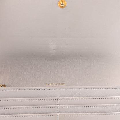 Saint Laurent Calfskin Monogram Large Flap Wallet Grey 7 of 15