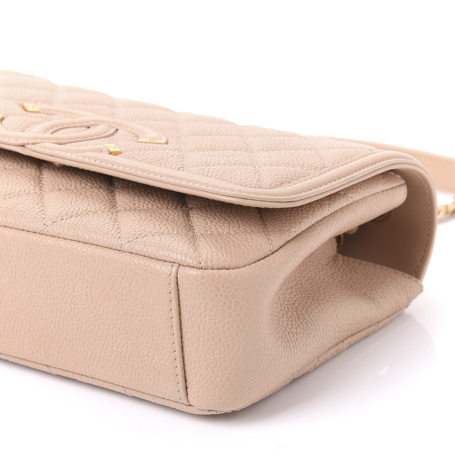 Chanel Caviar Quilted Small CC Filigree Flap Beige 6 of 10