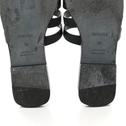 Hermes Calfskin Amore Sandals 38 Black 10 of 11