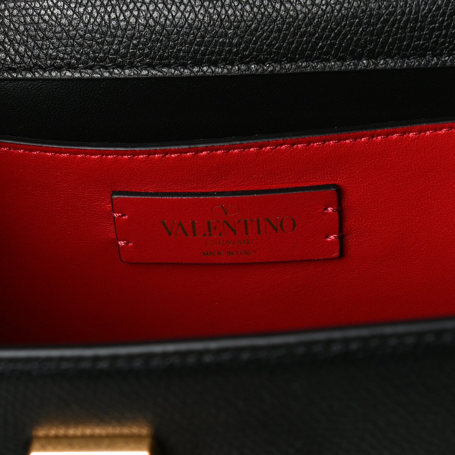 Grainy Calfskin Small VSling Shoulder Bag Black