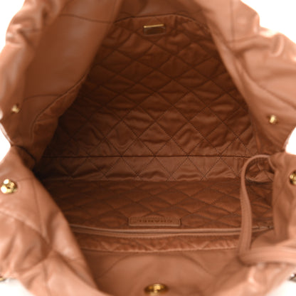 Chanel Shiny Calfskin Quilted Small Chanel 22 Camel 6 of 12