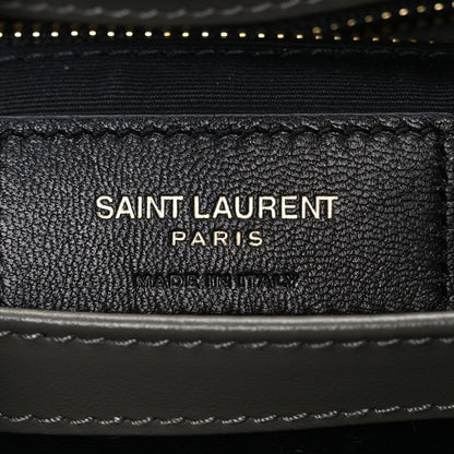 Saint Laurent Calfskin Y Quilted Monogram Toy Loulou Crossbody Bag Grey Kaki 5 of 9