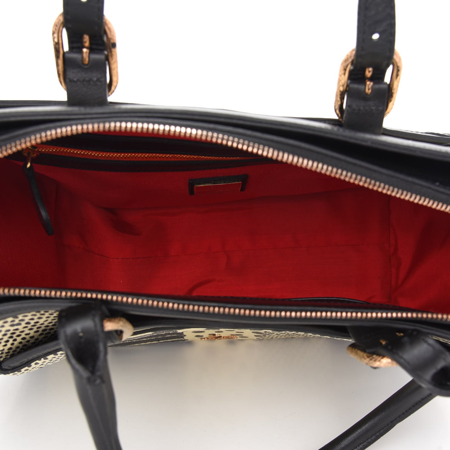 Watersnake Patchwork Farida Bowler Bag White Black