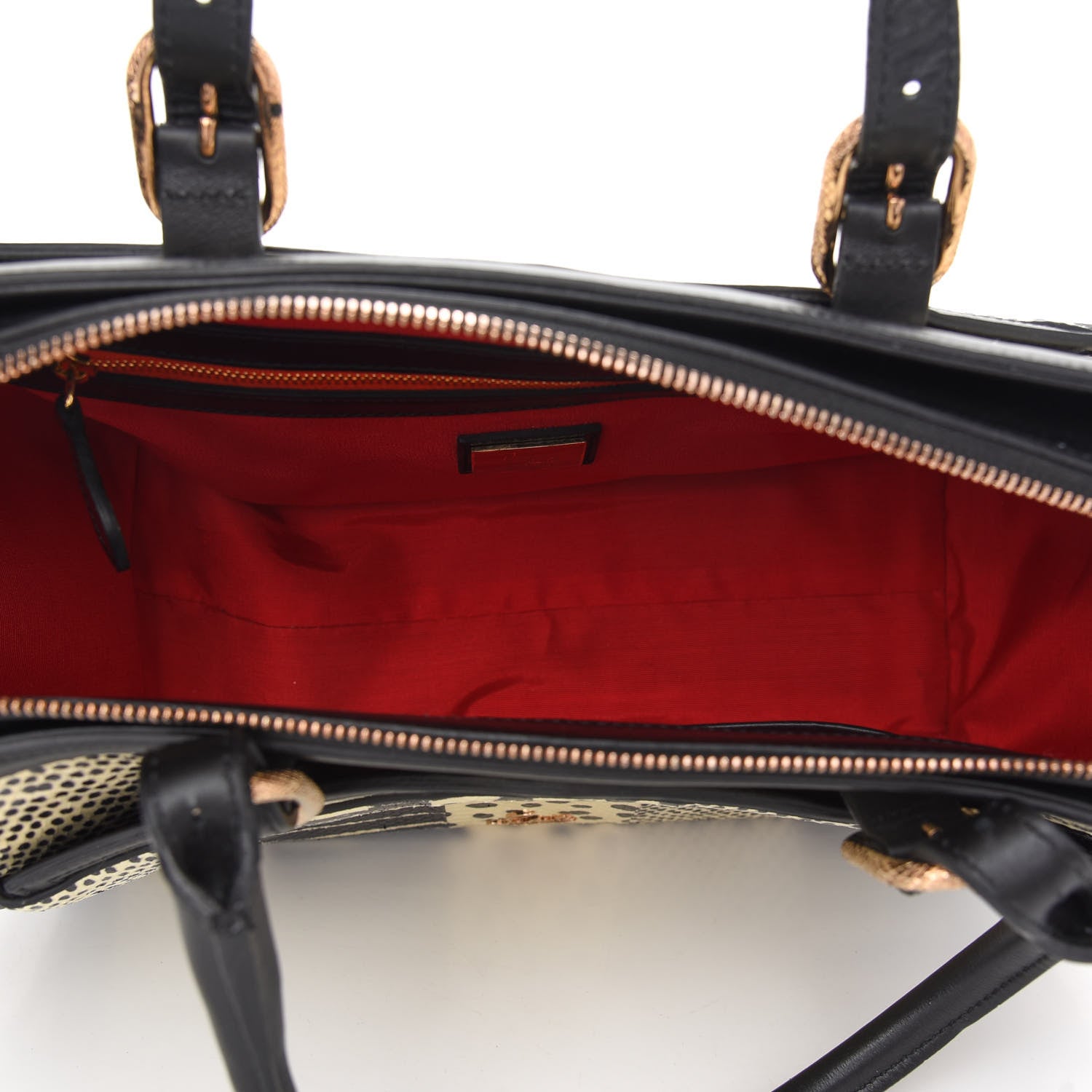 Christian Louboutin Watersnake Patchwork Farida Bowler Bag White Black 5 of 8