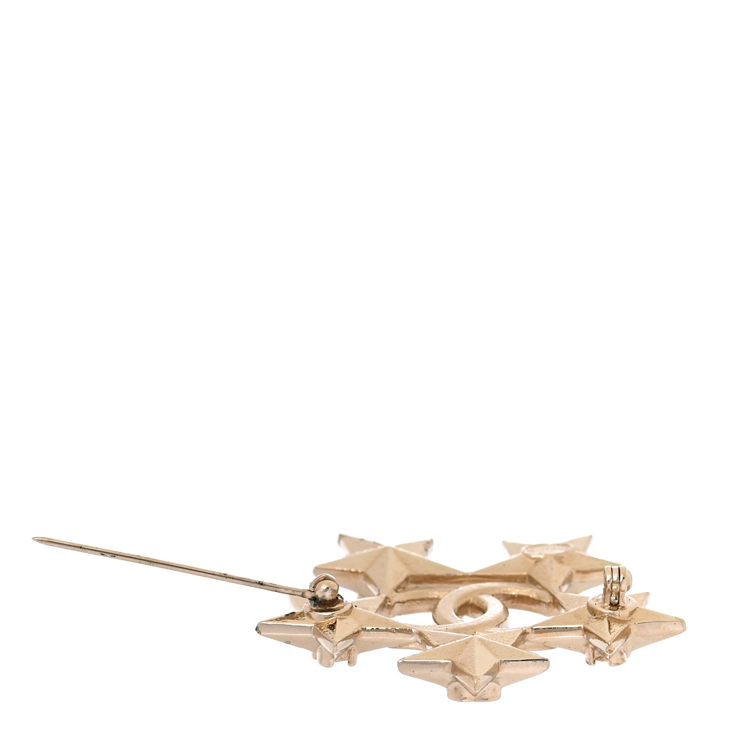 Chanel Baguette Crystal CC Star Brooch Gold 3 of 5