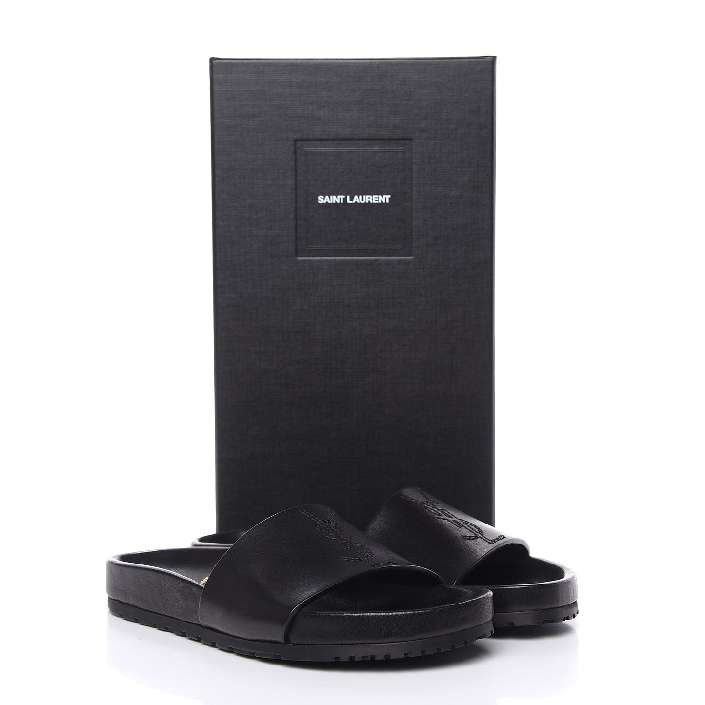 Calfskin Monogram Jimmy Joan Slide Sandals 37 Black