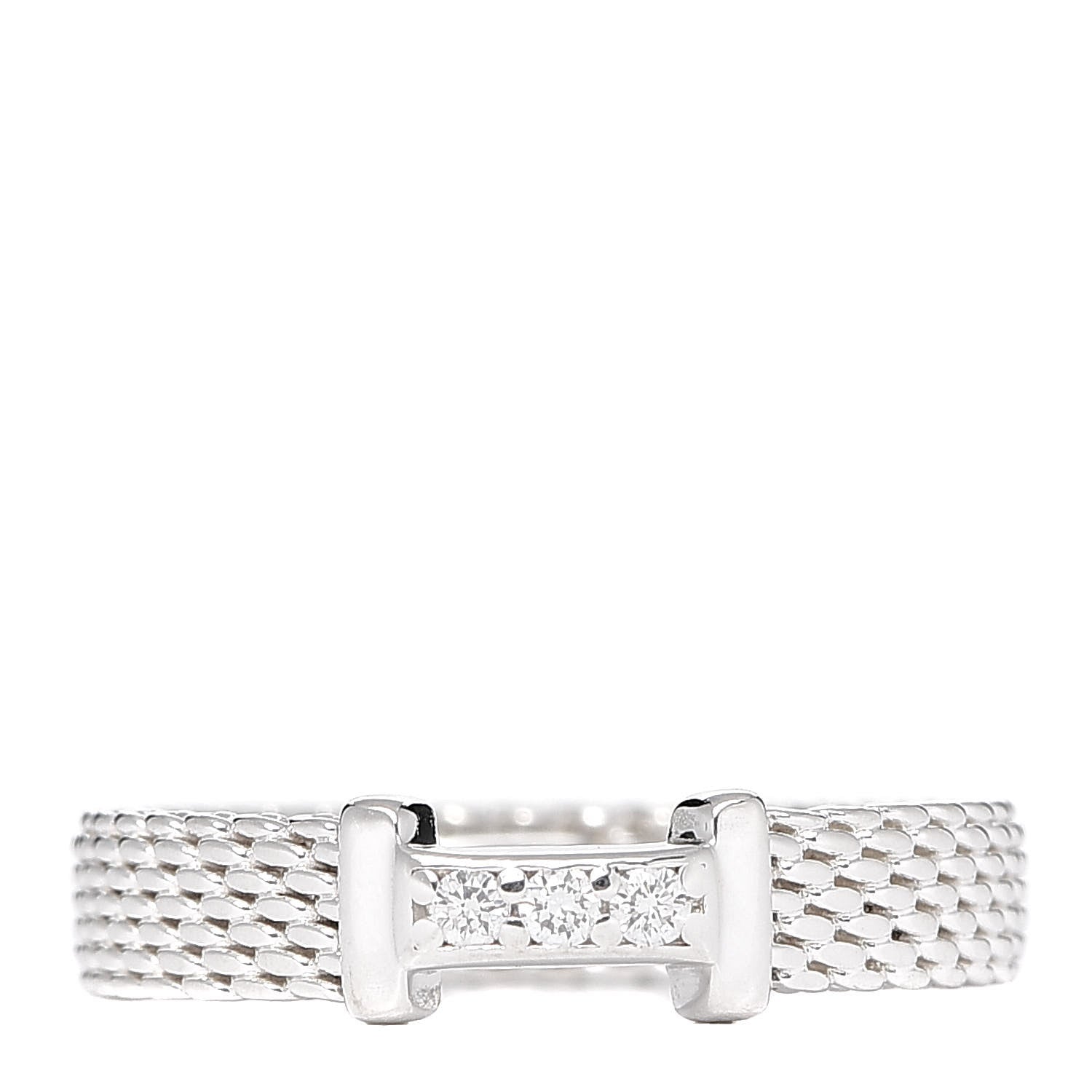Tiffany Sterling Silver Diamond Narrow Somerset Ring 47 4 1 of 4