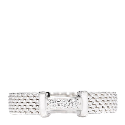 Tiffany Sterling Silver Diamond Narrow Somerset Ring 47 4 1 of 4