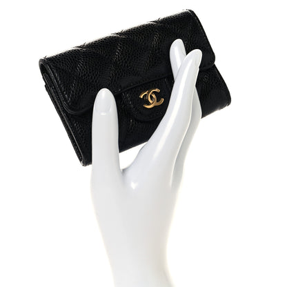 Chanel Caviar Quilted Flap Card Holder Wallet Black 2 of 9