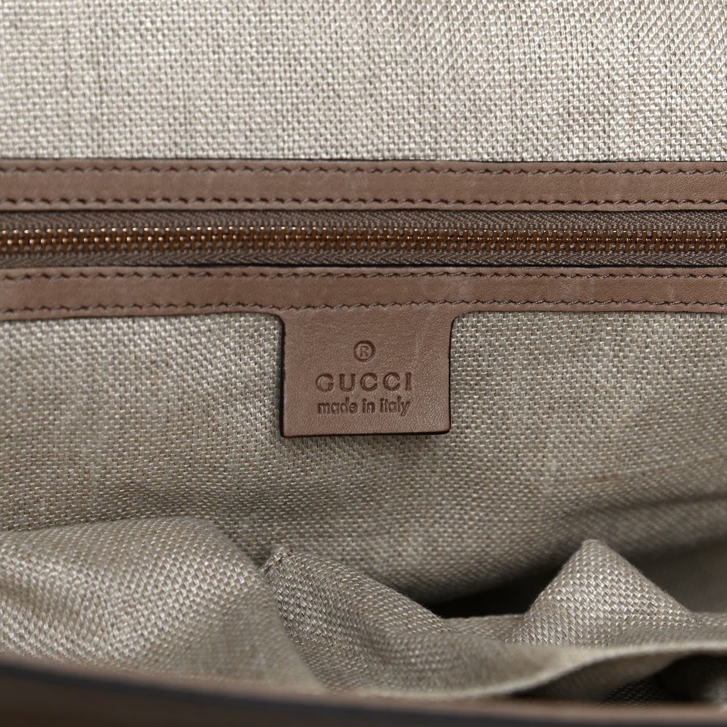 Gucci Calfskin Handmade Large Top Handle Bag Taupe 6 of 15