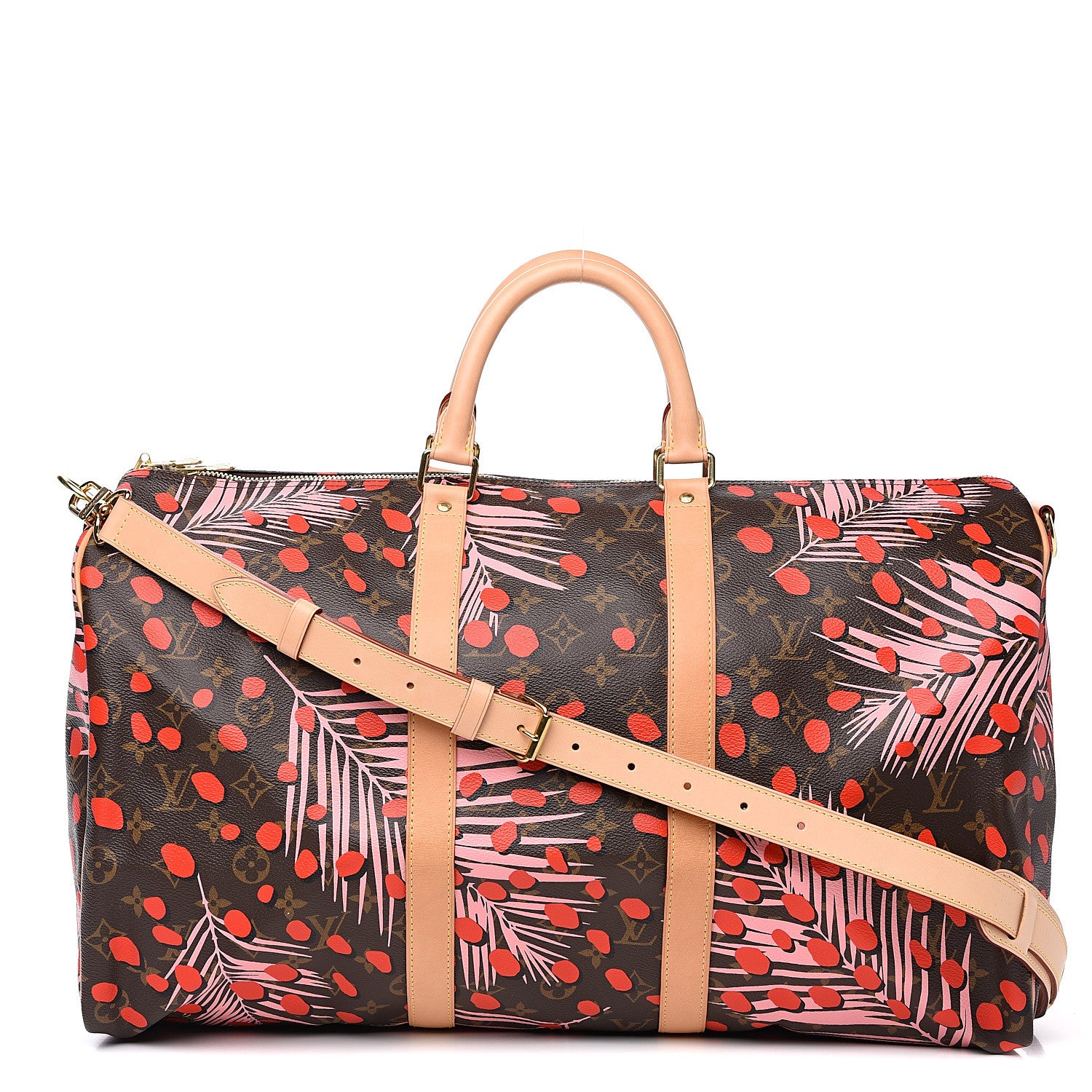 Louis Vuitton Monogram Jungle Dots Keepall Bandouliere 50 Sugar Pink Poppy 1 of 9