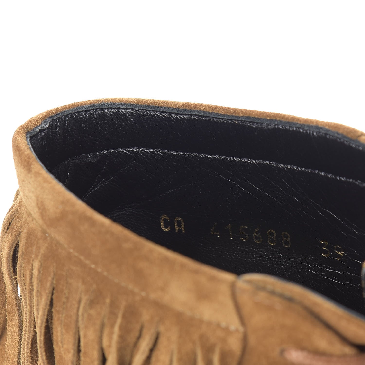 Saint Laurent Suede Babies 90 Fringe Ankle Boots 39 Light Tan 10 of 11