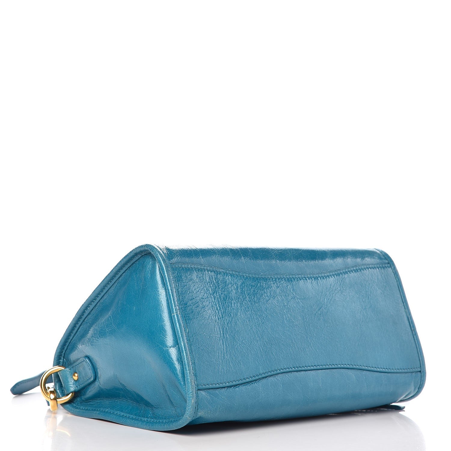 Miu Miu Vitello Shine Zip Tote Laguna 4 of 13