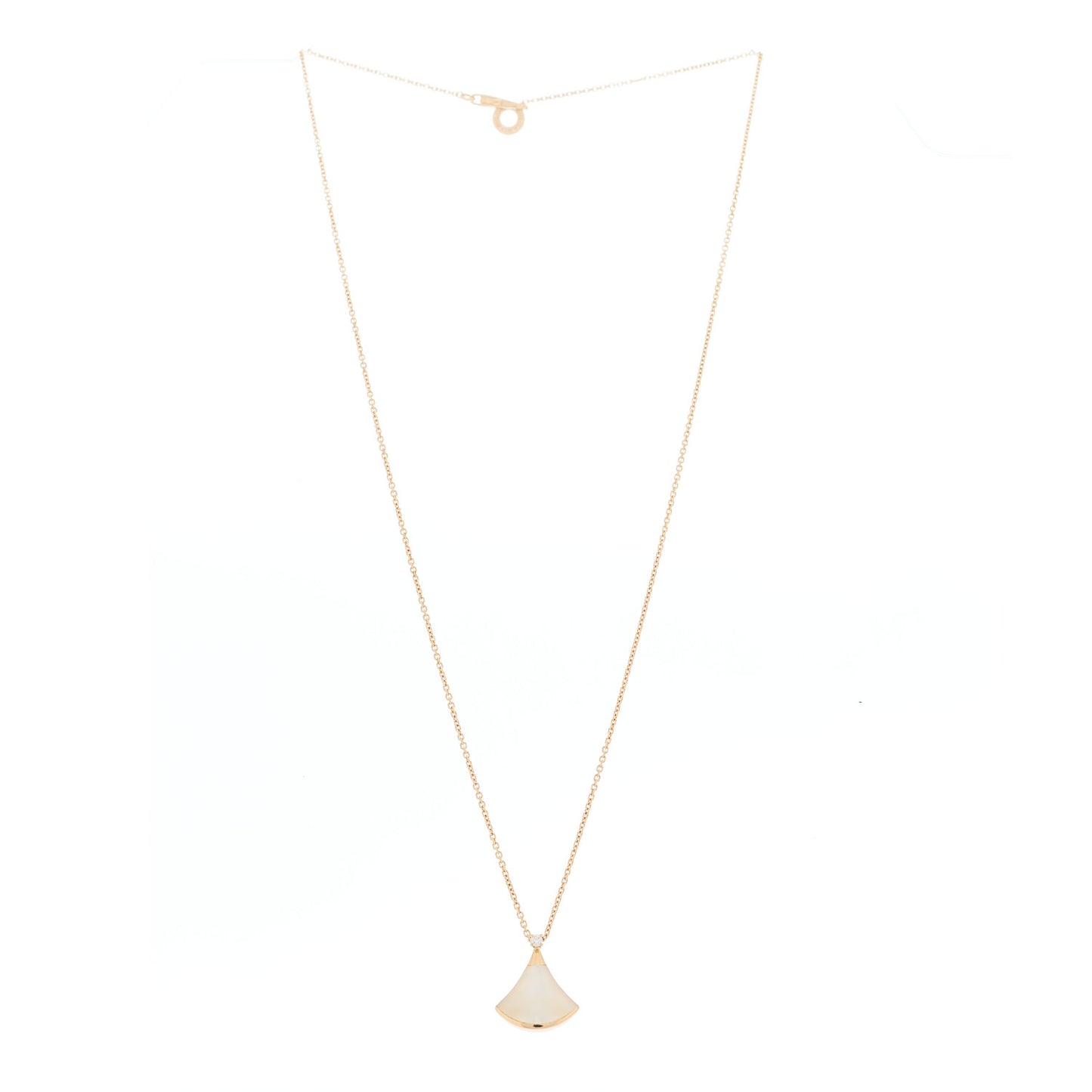 18K Rose Gold Diamond Mother of Pearl Small Divas' Dream Pendant Necklace