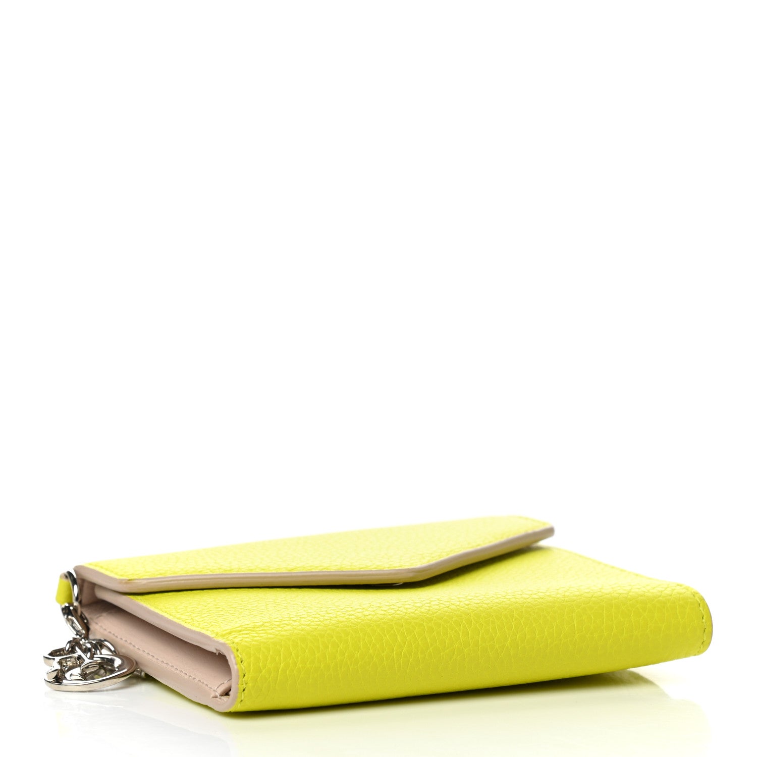 Christian Dior Bullcalf Diorissimo Medium Envelope Wallet Vert Acide 4 of 8