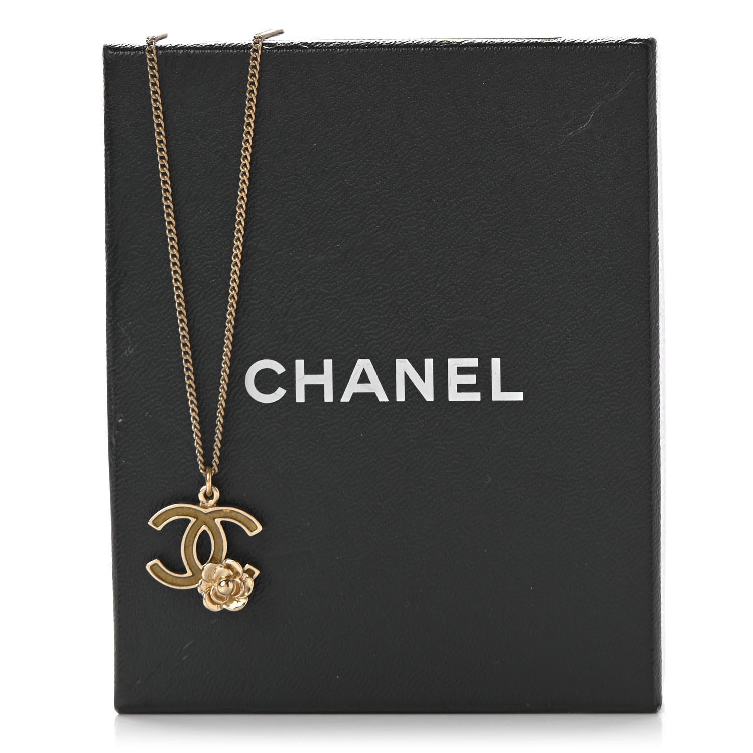 Chanel Resin CC Camellia Flower Necklace Gold 7 of 7